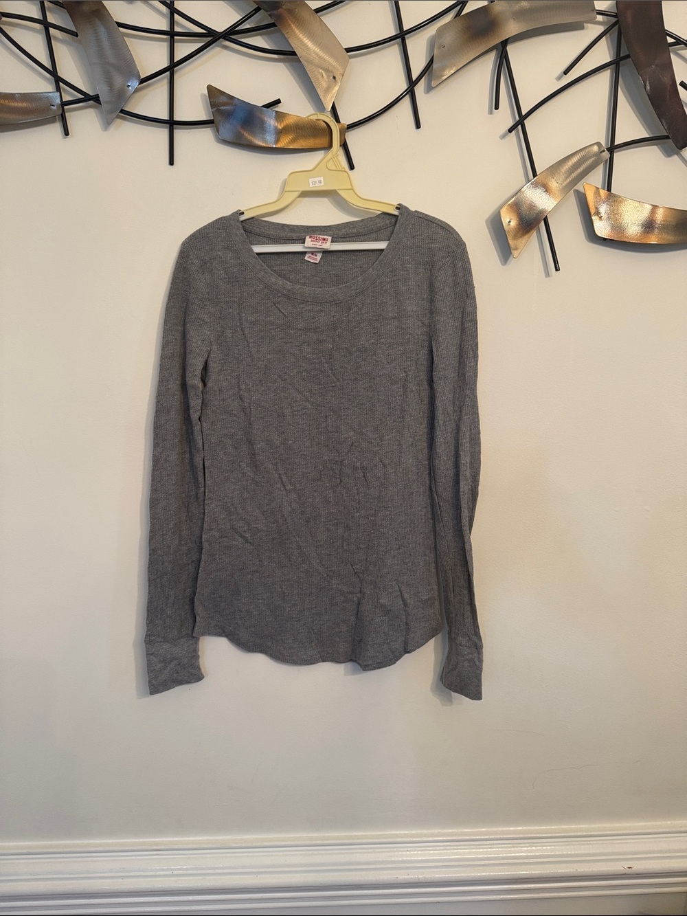 Mossimo Supply Co. Long-Sleeve Scoop Neck Top - Gray